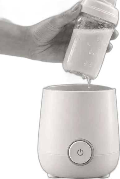 A traditional water-bath bottle warmer